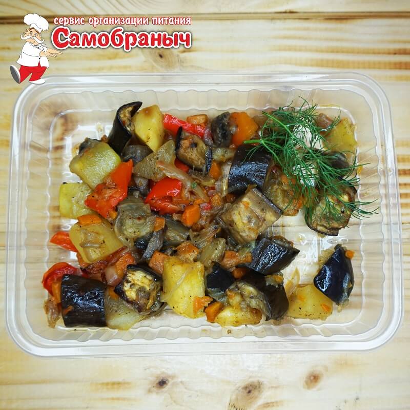 Рагу из кабачков, баклажанов и гриб. 150