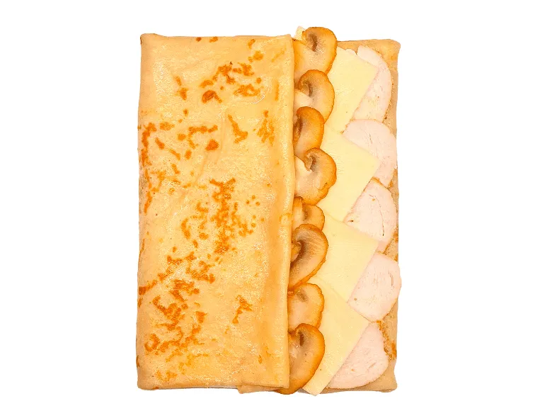 Блин с курицей, грибами и сыром