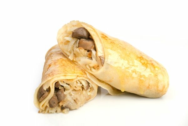 Блин с капустой и грибами