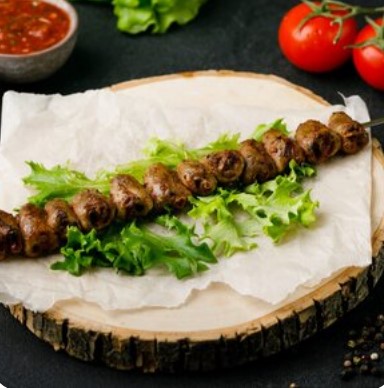 Шашлык из куриных сердечек