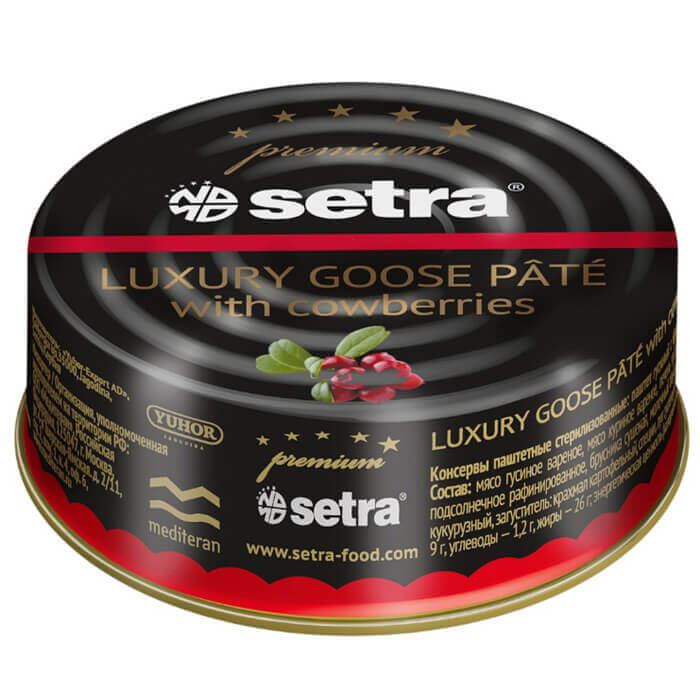 Паштет Setra 100гр ж/б гусиный с брусник