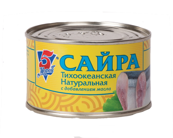 Сайра 5 морей 250гр тихоокеанская ндм ж/