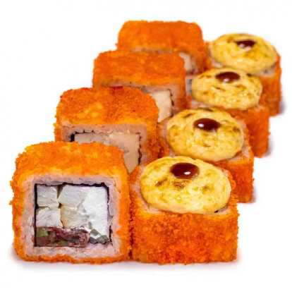Запечённый ролл Малибу с курицей