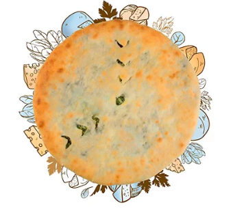 Пирог с сыром и зеленью