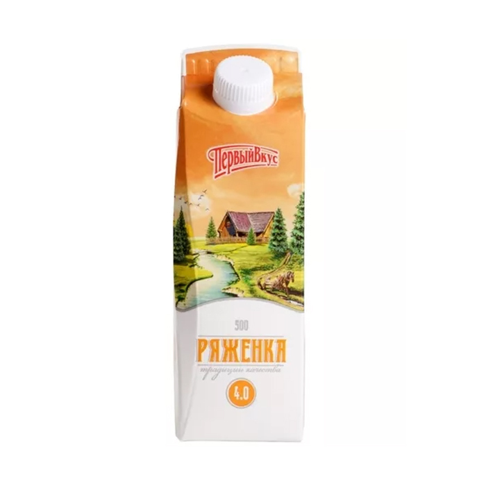 Ряженка 0,5л 4% п/пак Первый вкус (БЗМЖ)