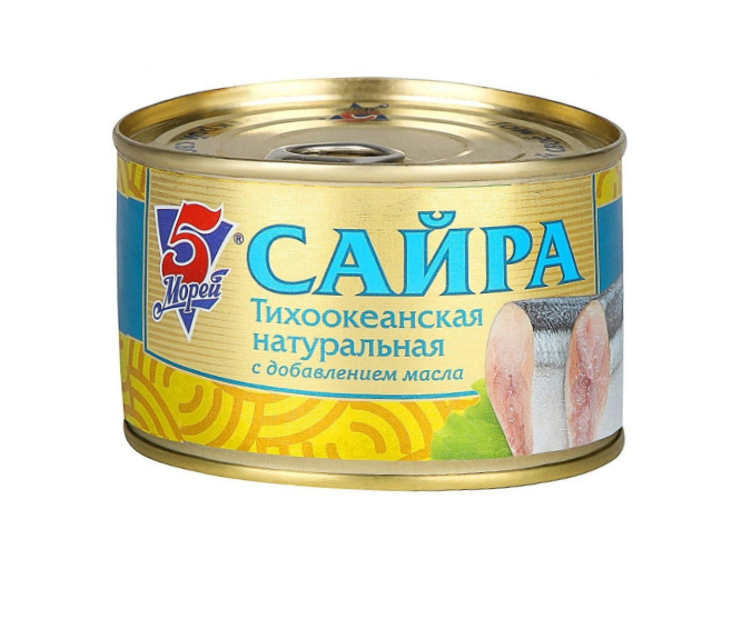 Сайра 5 морей 250гр тихоокеанская натура