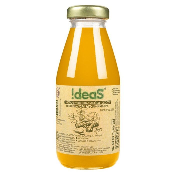 Сок !DEAS 0.300л облепиха/апельсин/имбир