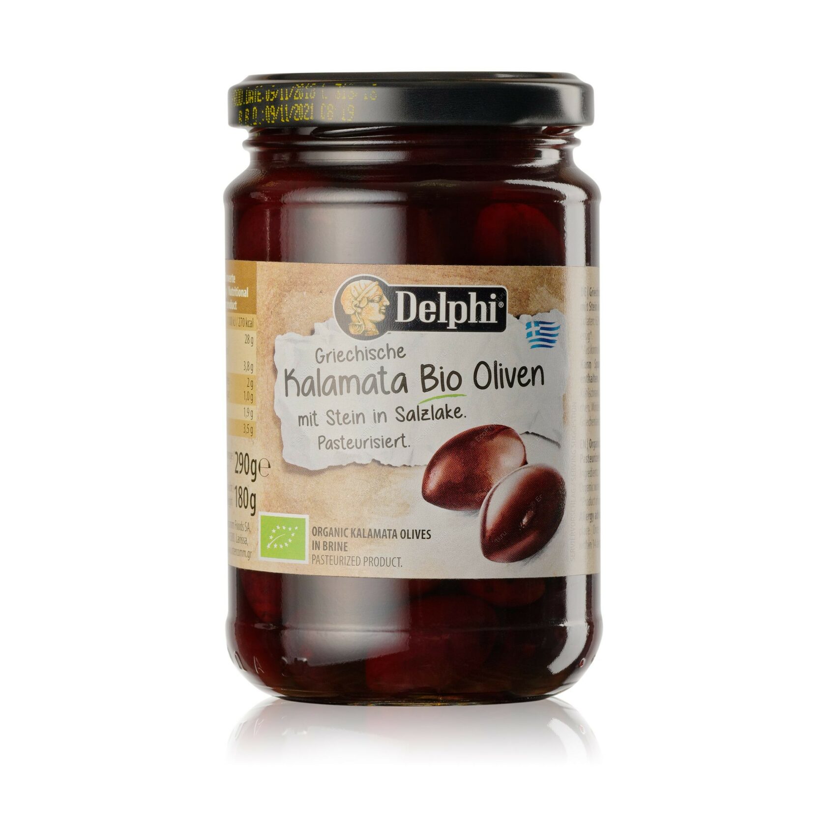 Маслины Delphi БИО Каламата с/к 290гр ст