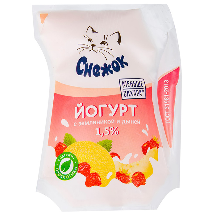 Йогурт Снежок питьевой 1,5% 200гр землян