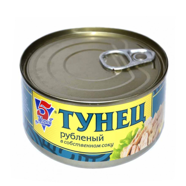 Тунец рубленый в масле 5 морей 185гр ж/б