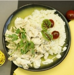 Сливочная курочка с отварным рисом