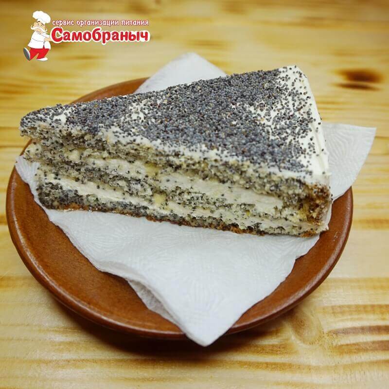 Маковый торт с заварным кремом 1шт.