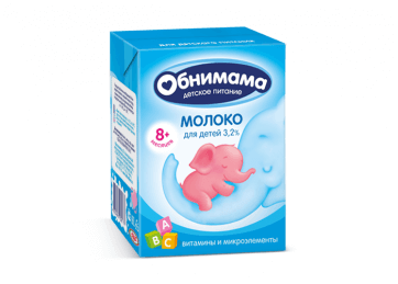 Молоко Обнимама 200мл 3,2% т/пак