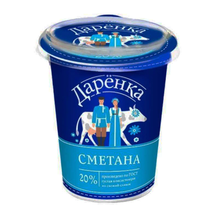 Сметана Даренка 400гр 20% пл/ст